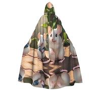 WHJYYXDE Cape à capuche imprimée rats mère et enfant pour Halloween, convient pour les costumes de cosplay, les fêtes de Noël