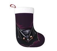 WHJYYXDE Chaussette de Noël - Tissu de qualité avec un savoir-faire exquis pour une décoration festive, motif chauve-souris fantôme noir