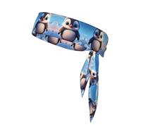 WHJYYXDE Cravate de sport de qualité avec motif pingouin mignon pour homme et femme, évacuation de l'humidité, athlétique pour la gym, le yoga