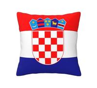 WHJYYXDE Housse de coussin universelle 40,6 x 40,6 cm en tissu pour canapé - Housse de coussin carrée - Imprimé drapeau de la République de Croatie