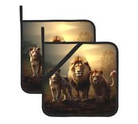 WHJYYXDE Lot de 2 maniques 20,3 x 20,3 cm pour cuisine - Isolation durable - Tissu imperméable - Imprimé animaux sauvages