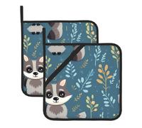 WHJYYXDE Lot de 2 maniques 20,3 x 20,3 cm pour cuisine - Isolation durable - Tissu imperméable - Imprimé raton laveur