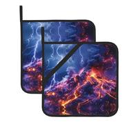 WHJYYXDE Lot de 2 maniques 20,3 x 20,3 cm pour cuisine - Isolation durable - Tissu imperméable - Lava volcanique