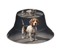 WHJYYXDE ovely Chapeau bob réfléchissant imprimé beagle imprimé double face pour homme et femme Noir Taille unique