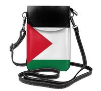WHJYYXDE Petit sac à main pour téléphone portable - Étui élégant et pratique à rabat pour téléphone portable pour femme, motif drapeau de l'État de Palestine, Noir , Taille unique