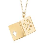 WHKM Collier avec pendentif inspiré des étoiles sans date avec motifs lune et étoile - Finition robuste anti-ternissement - Confortable - Chaîne d'étoiles - Pendentif lune et étoiles, taille unique