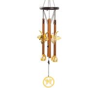 WHL Alexanders Carillon éolien décoratif en tubes d'aluminium avec 8 tuyaux - Décoration d'extérieur avec 8 tuyaux - Carillon à vent pour terrasse, maison - Attrape-rêves (papillon)