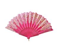 WHL Alexanders Éventail pliable en plastique doré saupoudré - Éventail de danse - Décoration de fête - Accessoires de tir - Cadeau de célébration