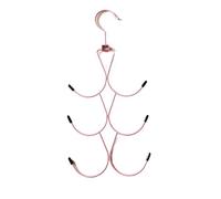 WHL Alexanders Lot de 2 cintres en fer avec plusieurs crochets pour économiser de l'espace dans le placard pour le rangement vertical des cravates, gilets, ceintures, chapeaux (rose, une seule couche)