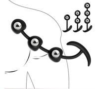 WHL Expansion Bouchons de Cul en Silicone Lestés pour Massage de la Prostate Bouchons Vaginaux Portables avec Billes en Métal (3 beads)