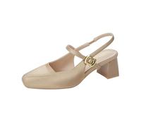 WHLL Escarpins pour Femmes, Chaussures à Talons Blocs pour Femmes, Sandales Mary Jane de Style rétro, Escarpins à Bout carré avec Boucle dorée, Sandales pour Usage Quotidien et Loisirs,Flesh,39 EU