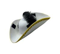 Whltzf Chapeau Fedoras brodé pour costume de pirate, cosplay, accessoires de pirate, jeu pour enfants, tenue d'Halloween, chapeau tricorne avec bordure dorée