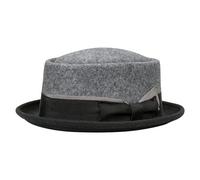 Whltzf Chapeau haut de forme exotique Homburg en laine avec nœud papillon Panama Porkpie Surprise Petite amie Lady Casual Fedoras Chapeaux pour femmes et hommes, Mélange gris noir, Taille unique