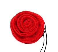 Whltzf Collier élégant en tricot avec fleur - Collier ras du cou réglable en corde cirée - Collier de fête - Bijoux pour femme