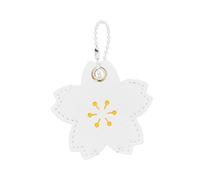 Whltzf Coque de clé colorée en cuir avec fleur - Accessoire mignon - Porte-clés tendance - Cadeau pour fille et femme