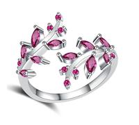 Whltzf Élégante bague en cuivre inspirée des plantes - Pierres scintillantes - Pour toutes les occasions - Résistante aux allergies - Branche d'arbre étincelante, taille unique, Comme décrit, Comme