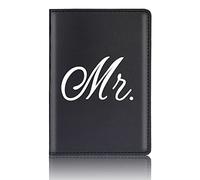 Whltzf Étui en cuir synthétique pour couple amoureux - Pour voyage - Pour lune de miel - Pour cartes de crédit - Pour mariage - Pour homme et femme, Blanc Mr