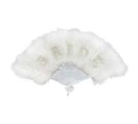 Whltzf Éventail décoratif portable à plumes douces avec design léger Idéal pour les portraits de mariée et les accessoires de mariée