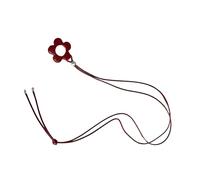 Whltzf Long collier en cordon de cuir avec pendentif floral en résine robuste portable pour un usage quotidien et les fêtes