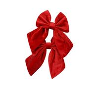 Whltzf Lot de 2 nœuds de décoration de Noël en velours de qualité supérieure réutilisables en tissu doux pour cheminées et portes de magasins, vitrines