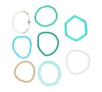 Whltzf Lot de 8 bracelets uniques en polymère et acrylique contre le mauvais œil - Accessoire de poignet élégant pour un usage quotidien - Bijoux imitation cristal