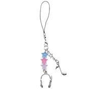 Whltzf Pendentif en forme d'étoile et de guitare à suspendre pour téléphone portable - Décoration de sac pour filles et femmes - Porte-clés pour clés - Chaîne à breloques avec nœud papillon