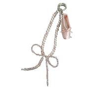 Whltzf Pointe Shoes - Chaîne de téléphone - Porte-clés anti-perte - Lanière élégante pour téléphone - Chaîne de perles émaillée - Cordon élégant pour téléphone