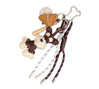 Whltzf Porte-clés élégant en cuir synthétique tressé à la main pour sac à dos Schnauzer - Accessoire de sac - Résistant à l'eau - Pour aventures quotidiennes - Breloque chiot fait à la main, D, taille