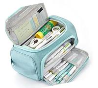 Whltzf Trousse à crayons de grande capacité, plusieurs compartiments, trousse à crayons de voyage, pour fille, étudiante, adulte, bleu clair