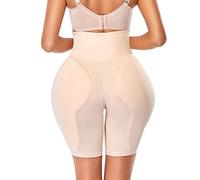 Whlucky Fausse Fesse Culotte Shaper Butt Lifter Mousse rembourrée Hip Enhancer Slip Shapewear Femmes Corps de sablier,Beige,XL
