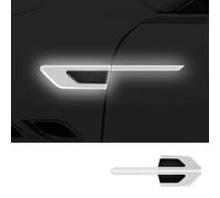 WHLYQF Lot de 2 Autocollants Réfléchissants pour Portières de Voiture - Bandes de Protection Latérales en Résine, Compatibles avec NIO ET5 ET5T ET7 ET9,White