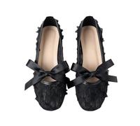 Whmowvn Ballerines d'été plates pour femme - Chaussures basses avec nœud - Chaussures de balerine fermées - Chaussures plates à enfiler - Élégantes et confortables - Chaussures de bateau légères et