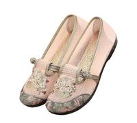 Whmowvn Mary Jane Chaussures plates élégantes pour femme - Chaussures basses fermées à enfiler - Élégantes et confortables - Chaussures bateau élégantes et respirantes - Chaussures plates