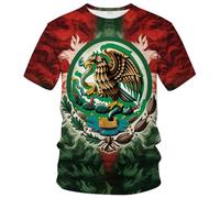 WHNBCW T-shirt humoristique avec motif aigle mexicain, Rouge, Taille L