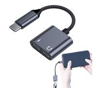 Whnbuij Adaptador de auriculares USB C, câble convertidor de llave de audio, Tipo adaptador de auriculares del cable del USB de C, adaptador del cargador del cable del cable de audio 2 en 1