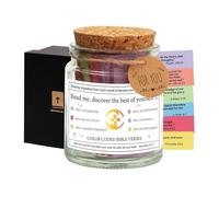 Whnbuij Bocal avec verset de la Bible - Pot d'espoir avec code coloré de la Bible dans un bocal pour études de la Bible religieuse église Écriture chrétienne Cartes de prière pour émotions et