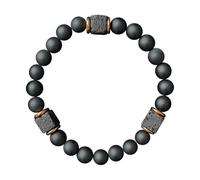 Whnbuij Bracelet en pierre volcanique, bracelets pour perles pour hommes | Bracelets rocheux volcaniques en onyx noir,Crystal Obsidian Products, Fashion Jewelry, Yoga Bangle pour hommes Papa Père