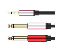 Whnbuij Câble stéréo 3,5 mm à double 1/4 pouce - Câble conversion mono 1,5 m, spécification de la veste renforcée durable | Accessoires sonores polyvalents pour Home Studios, Sound en direct, perform