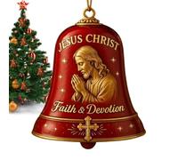 Whnbuij Cloche porte-bénédiction Jésus - Hochets de Noël, décoration chrétienne pour arbre porte couronne mur jardin maison vacances