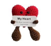 Whnbuij Crochet Pocket hugg Heart - Mini Knit Mignon | Artisanat À La Main Tripped Doll Tiny Comfort Charm, Love Love Token Bibord pour Birrthday Saint Valentin Filles Garçons