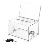 Whnbuij Drop Lock Box - Étui transparent pour cartes de visite, porte-bulletin de vote sécurisé | Organiseur de rangement résistant à l'usure, compact et élégant pour les expositions, les votes et les