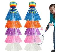 Whnbuij Ensemble de badminton arc-en-ciel - Kit de badminton en nylon avec tête arc-en-ciel, forte sensation de frappe, outil d'entraînement sportif pour salle de sport, balcon, jardin, aire de jeux