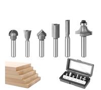 Whnbuij Fraises pour routeur, ensemble d'outils de menuiserie avec tige de 6 mm, fraises pour routeur multifonctionnel, pour travail du bois, menuiserie, maison, industrie, meubles, rainurage,
