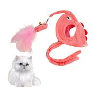 Whnbuij Jouets en plumes pour chat - Chapeau pour chat avec jouet | Baguette interactive portable, forme amusante pour la maison et l'extérieur, favorise l'exercice du chat