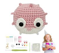 Whnbuij Kit de crochet pour débutants | Ensemble d'apprentissage du crochet coloré avec poisson adorable, ensemble d'art et d'artisanat pour homme et femme