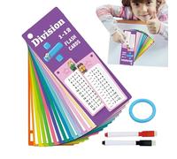 Whnbuij Lot de 15 cartes flash mathématiques réutilisables pour écrire et effacer - Cartes flash de division de multiplication, outil de pratique mathématique interactif pour , garçons et
