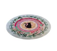 Whnbuij Mat À Pendule - 8,5 Pouces Rond De La Divination | Black Cat Mousepad Astrology Padding, Esoteric Metaphysical Practice Orient Board for Message Parties Game