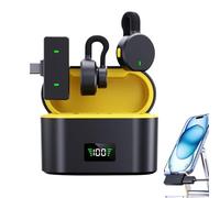 Whnbuij Microphones sans fil, microphone sans fil avec étui de chargement - Accessoires audio électroniques Plug-Play pour Vlog, streaming, entretiens, reporting de rue, enregistrement vidéo