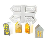 Whnbuij Moules en silicone en forme de maison | Moules à bougies en résine coulée en silicone, moules flexibles pour Thanksgiving, fête des, anniversaire, Pâques