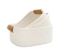 Whnbuij Panier tressé - 3 pièces de rangement en cordon de coton doux | Paniers d'étagères et étagères, pour jouets chiens collations télécommande à distance livres serviettes